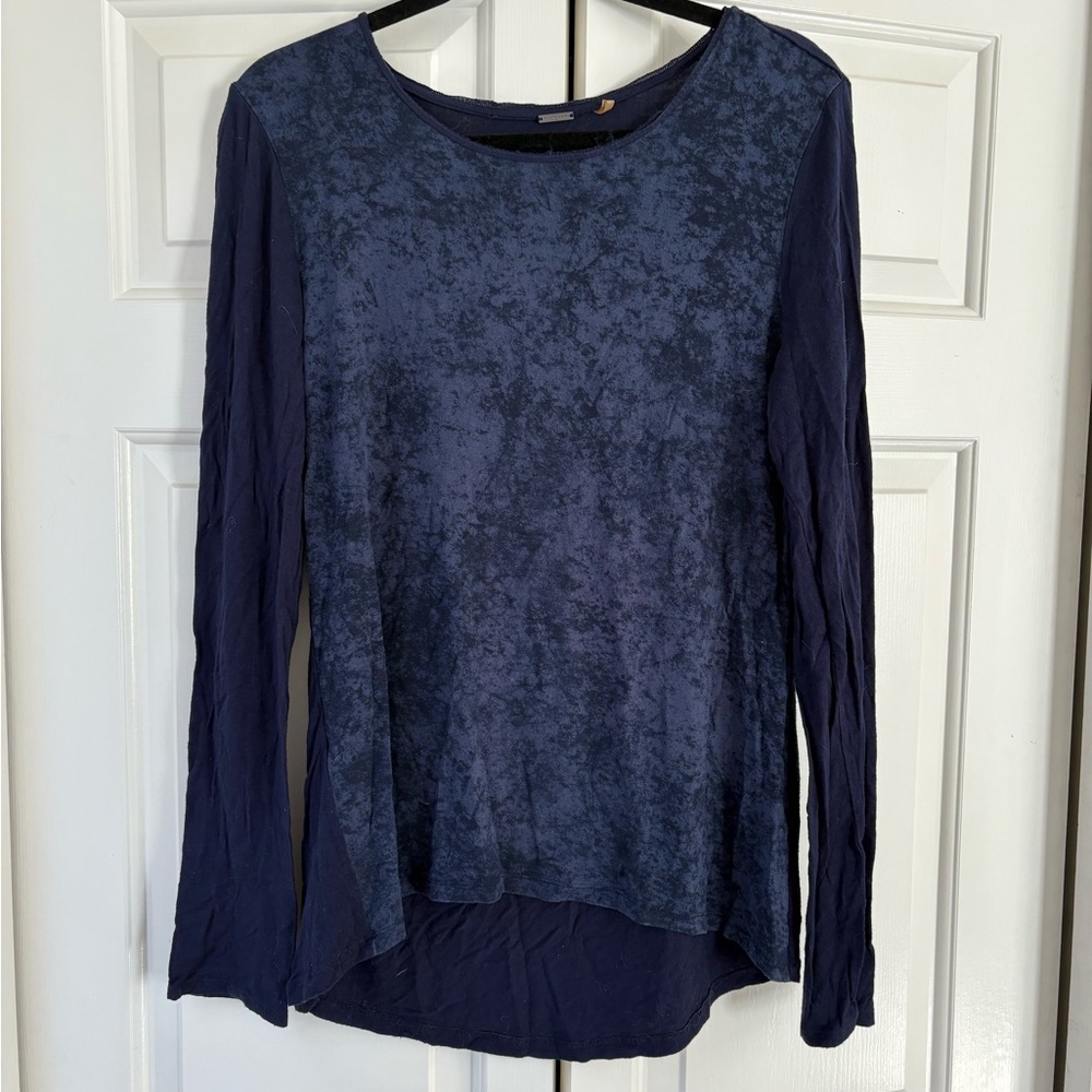 Elie Tahari Navy Blue Long Sleeve Top